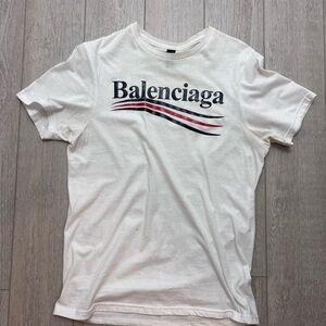 Balenciaga White Logo Graphic T-Shirt
Men's Size Small